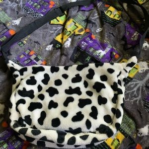 Fuzzy cow print bag